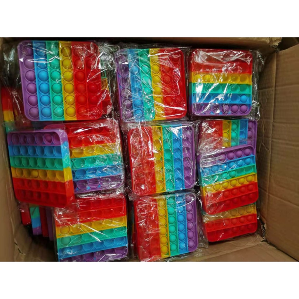 push pop it murah fidget toy rainbow mainan anak bubble sensory toys stress reliever Bubble Sensory-5