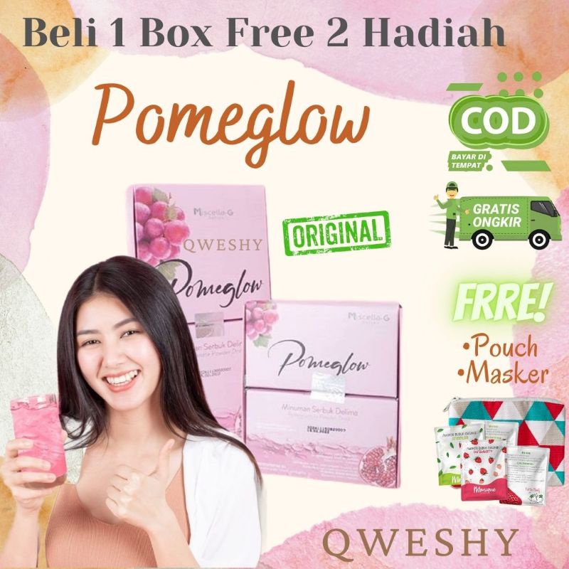 Pomeglow (Beli 1 Free 2Hadiah) Minuman Collagen BPOM Memutihkan Badan Secara Rata Original Pome Glow