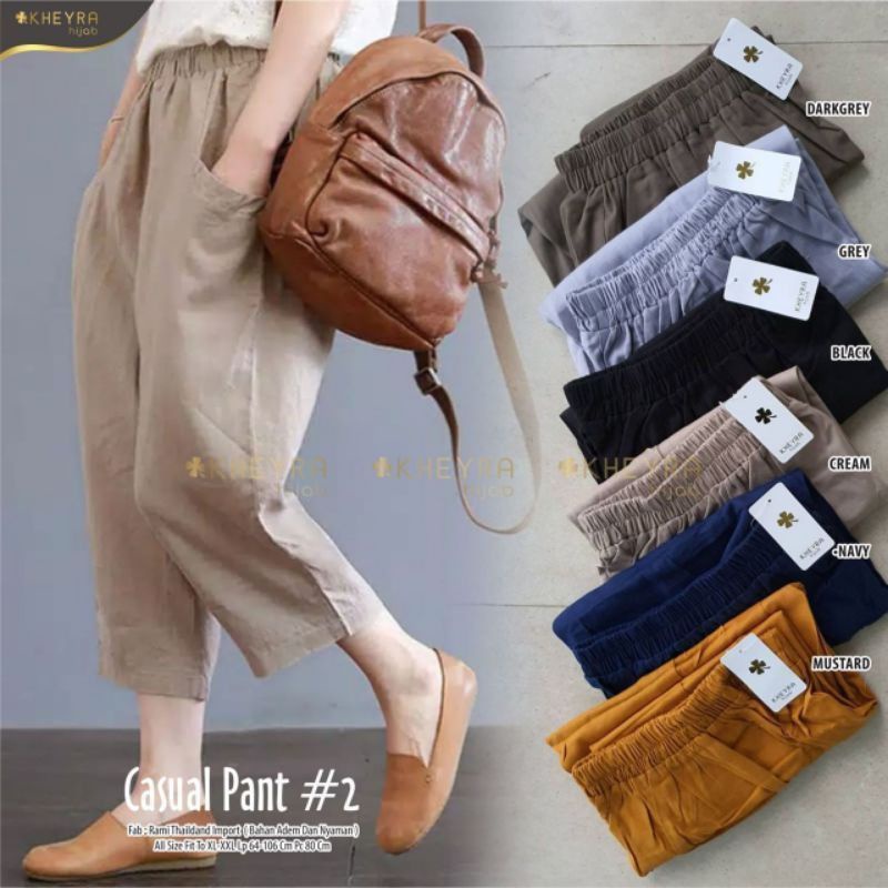 [BISA COD] Celana Korea SUPER JUMBO  Premium Uniqllo Muat BB 80-100kg / Celana wanita bahan twill St