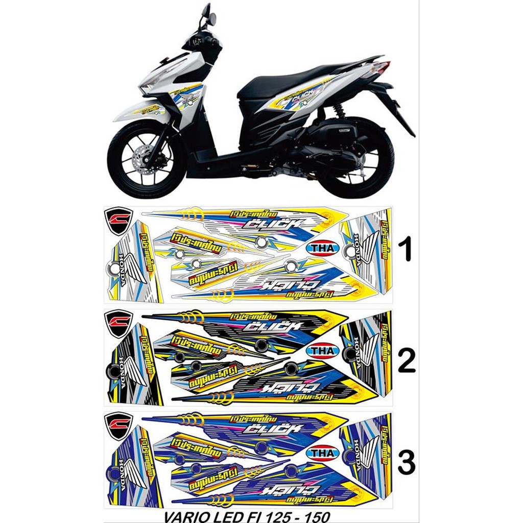 VARIASI STICKER STRIPING THAILAND VARIO 125 LIS FI THAILOOK BABYLOOKS MOTHAI STRIPING MOTOR