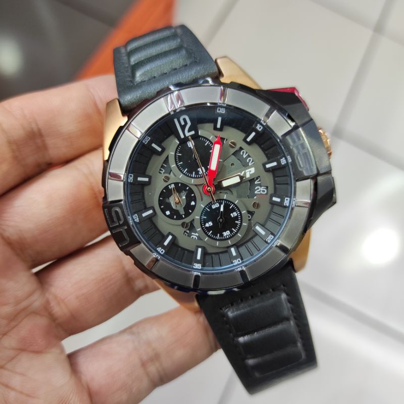 JAM TANGAN PRIA EXP EXPEDITION 3010 NEW E3010 TALI KULIT ORIGINAL GARANSI RESMI