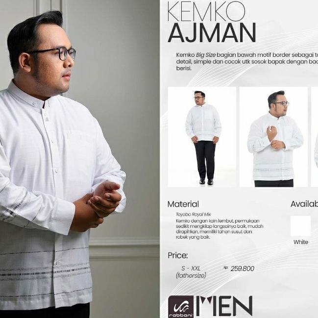 Rabbani Kemko Ajman Koko Baju Muslim Pria Ukuran Jumbo (Fathersize) Komimishop
