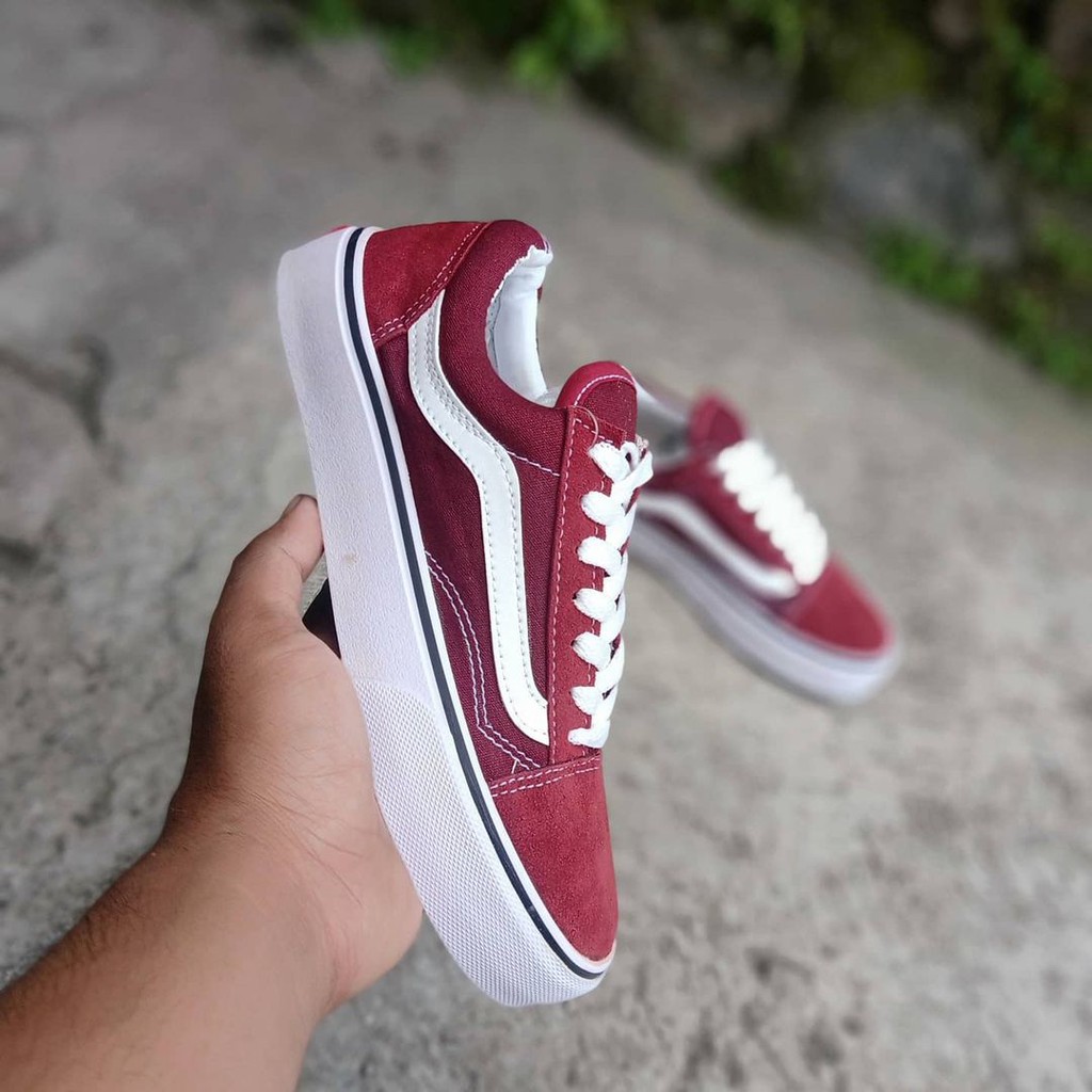 Sepatu Vans Oldskool Merah Navy HIjau Sneakers Pria Kets Hitam Putih  Sekolah Kuliah Kerja Laris