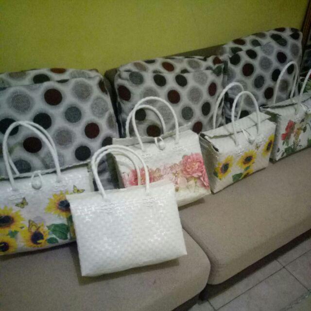 Tas Belanja  Anyaman Plastik Polos Hand Made