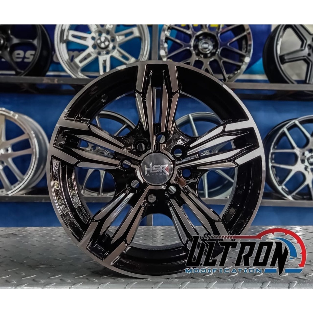 velg mobil racing 14 hsr merkin pcd 4x100-4x114,3 warna hitam polis standar agya,ayla,brio,xenia,cal