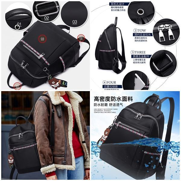 BJ42228 - BLACK/GRAY/RED TAS RANSEL BACKPACK PUNGGUNG NYLON TAS WANITA FASHION IMPORT MODIS ELEGAN TERMURAH TERLARIS TERBARU BAGSTORE JAKARTA TAS BATAM VC89466 DJ2727 LT1388 EL692 BQ2228 JTF1079 KPC8918 CR7009