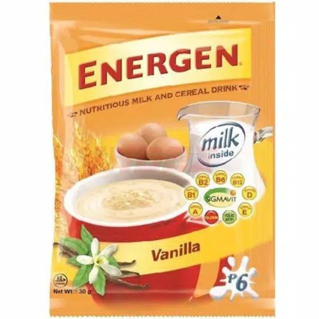 Energen Coklat Vanilla Vanila Jahe Jagung Kacang Hijau Ijo Kurma renceng @32 Gram