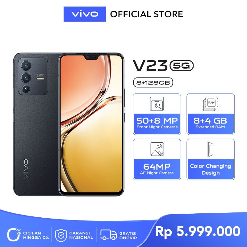 HP VIVP V23 5G JARINGAN NETWORK 5G RAM 8 128 8GB ROM 128GB GARANSI RESMI INDONESIA ORI ORIGINAL ASLI
