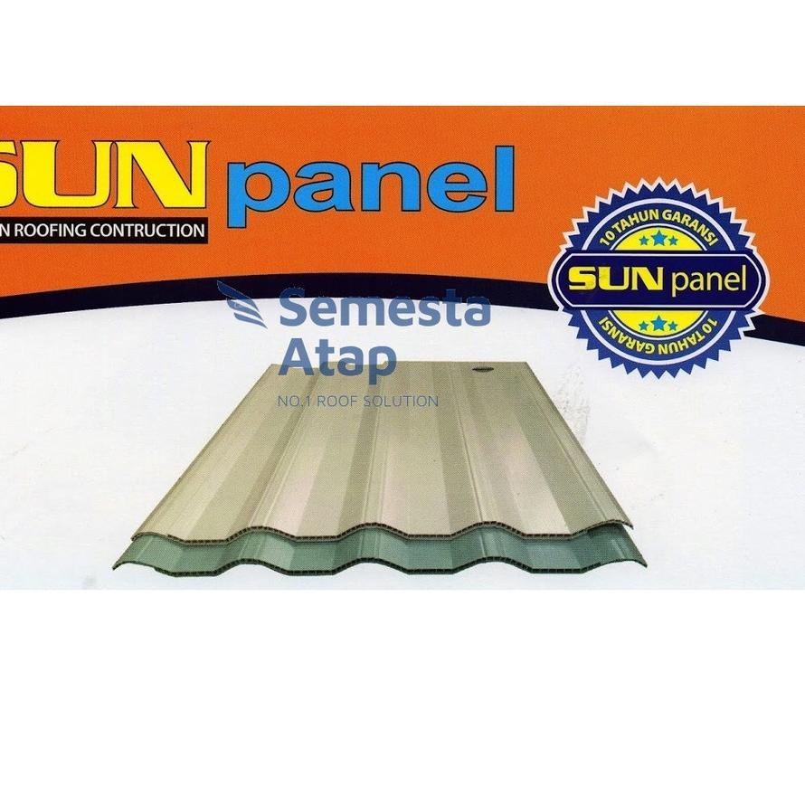 ֍ Atap uPVC Sunpanel 12mm (Putih, Biru, dan Semi-Transparan) - Atap Berongga Double Layer Sun Panel