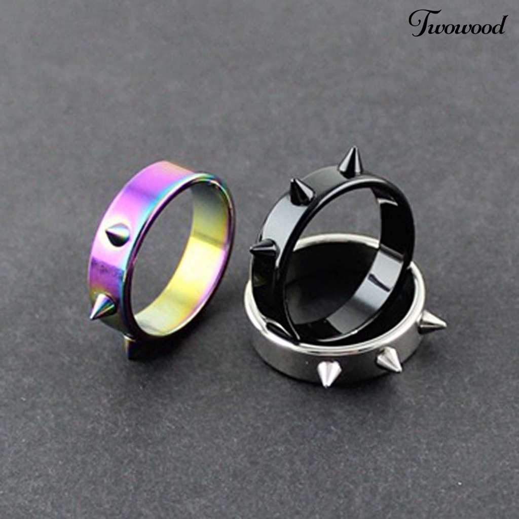 Twowood Portable Ring Easy Match Stainless Steel Decorative Exquisite Finger Ring for Daily