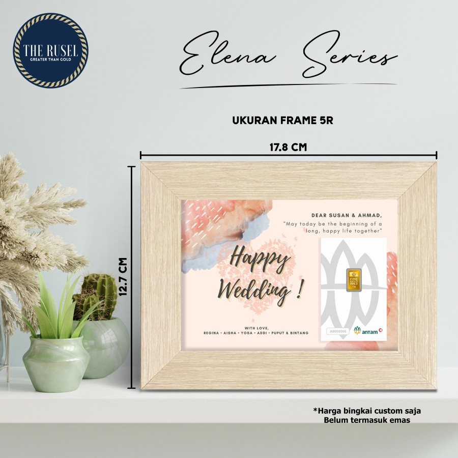 Bingkai 5R Motif Kayu Untuk Gift LM Antam/Emas mini