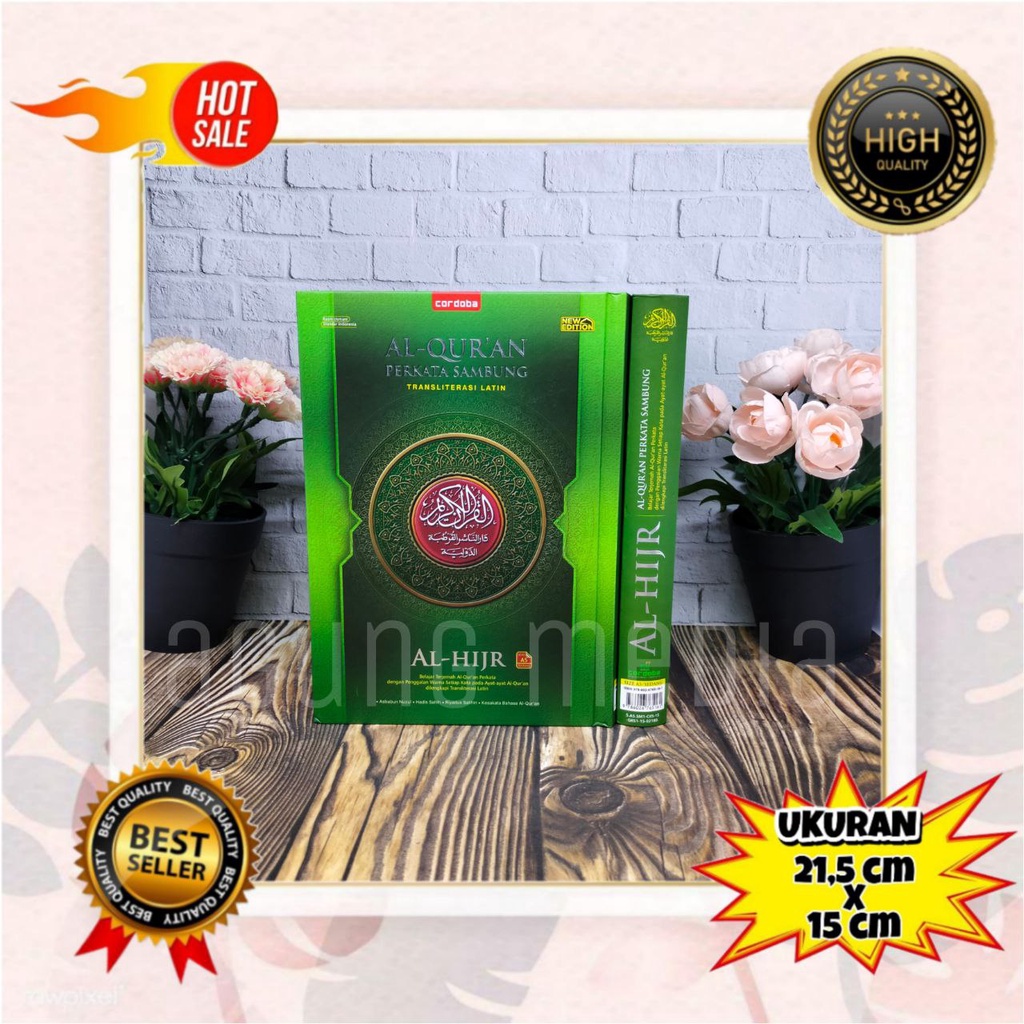 Qur’an Al Hijr Perkata Sambung A5 Hardcover, Quran Terjemah, Quran Transliterasi Perkata, Quran Hafa