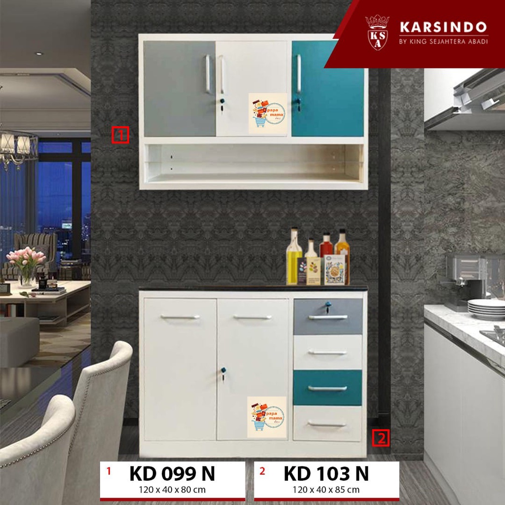 Kitchen Set Atas 3 Pintu - Lemari Dapur Plat Besi - Tempat Alat Dapur - Lemari Gantung Minimalis Med