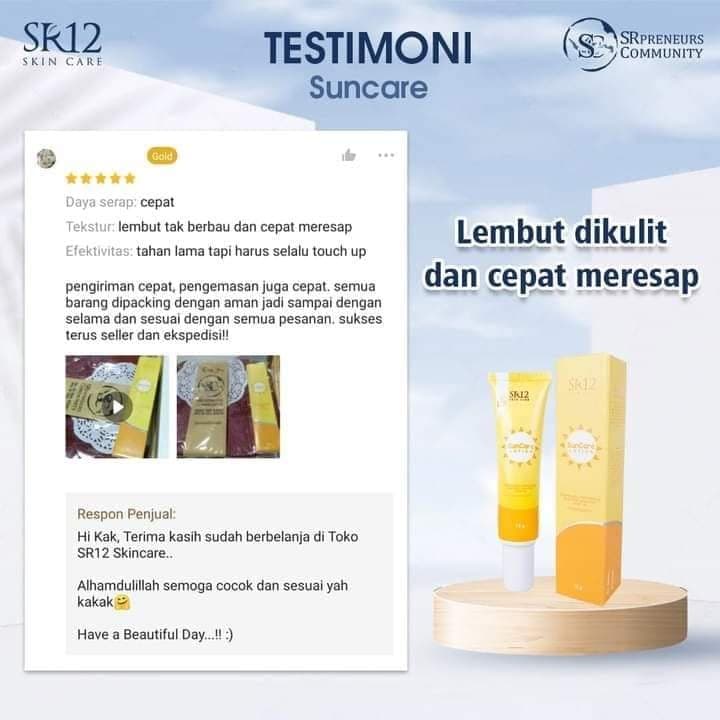 Suncare SR12 Sunscreen Sunblock Badan Pencerah Kulit Pelembab Kulit Kering Pelindung Kulit Dari Sinar Matahari Spf 25