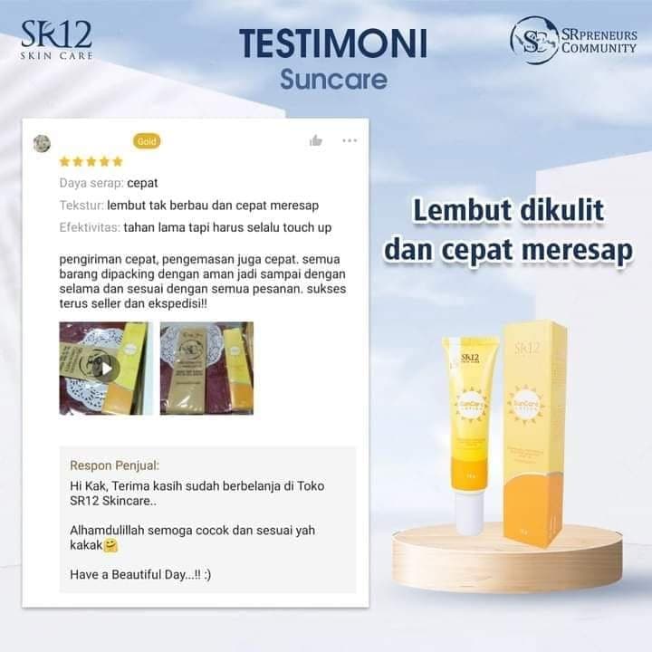 Suncare SR12 Sunscreen Sunblock Badan Pencerah Kulit Pelembab Kulit Kering Pelindung Kulit Dari Sinar Matahari Spf 25