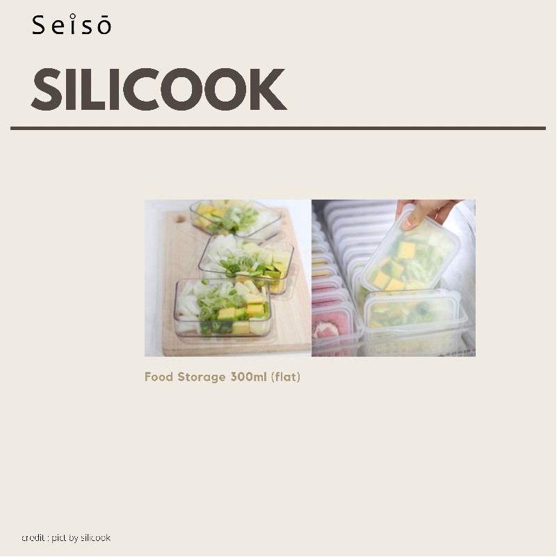 [SEISO] SILICOOK - Food Storage Box 300 ml (Flat)