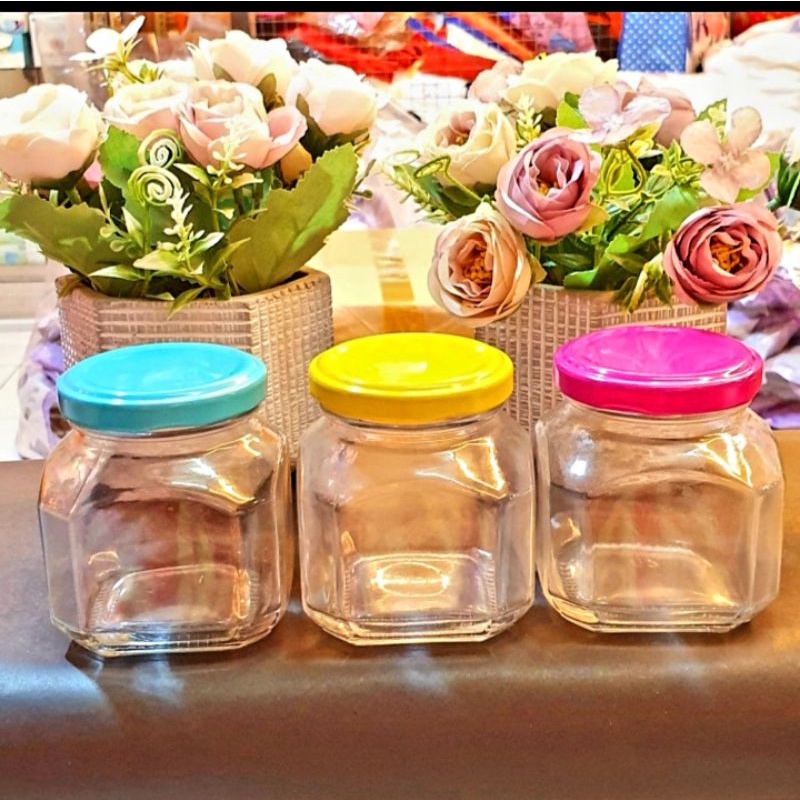 Toples cantik kaca bening toples Mini toples permen toples souvenir toples lebaran toples bumbu topl