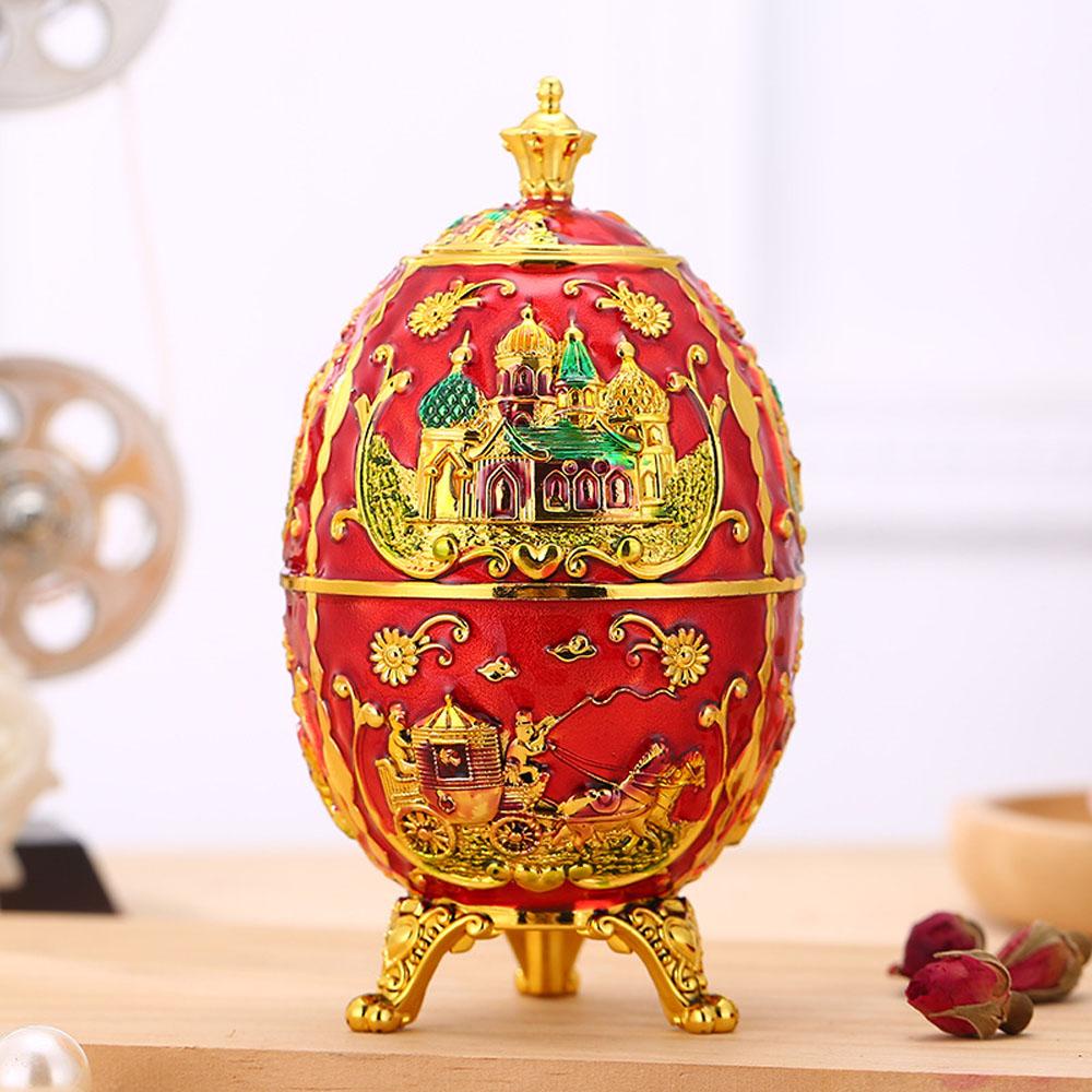 [Elegan] Tempat Tusuk Gigi Berbentuk Telur Dorong Otomatis Gaya Eropa Castle Aksesoris Dapur Table Decor Storage Case