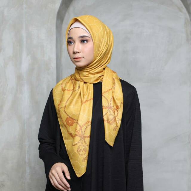 SCARF HIJAB DEENAY CHAIN MUSTARD