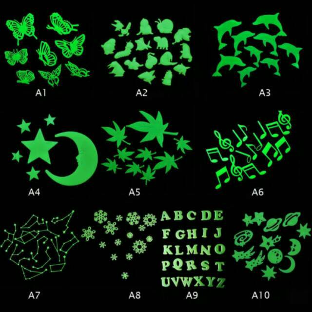 Sticker Fosfor Fluorescent Stiker Glow In The Dark Planet Antariksa Galaxy Bumi Mainan Anak