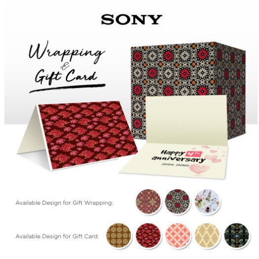 Paket Bungkus Hadiah Kertas kado &amp; kartu ucapan (Wajib dengan produk Sony)