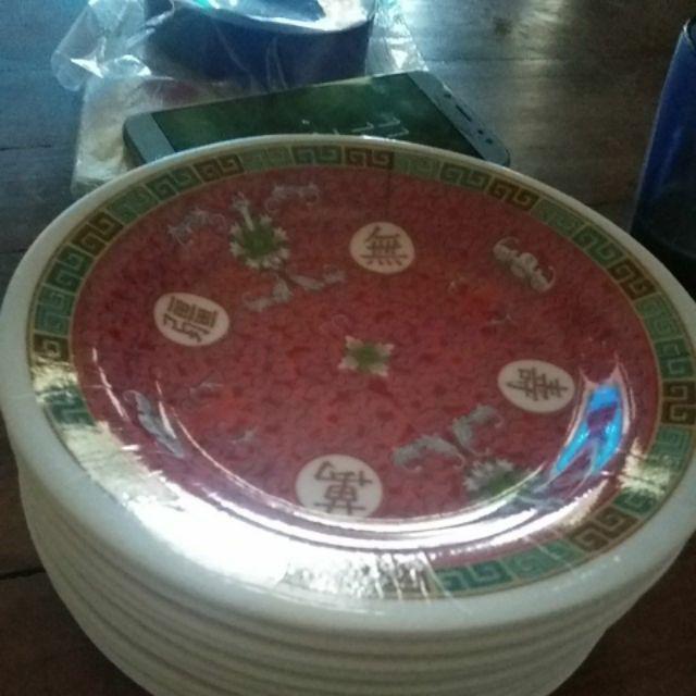 6 Pcs Piring Melamine Kecil Motif Meishing306