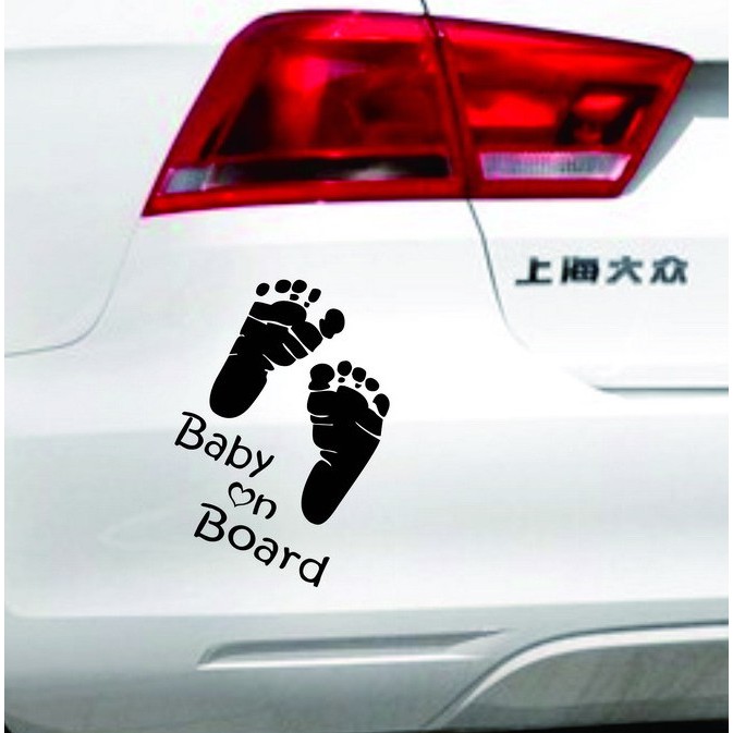 Tempelan Stiker Mobil Warning Baby In Car TELAPAK KAKI Reflector Kualitas Import