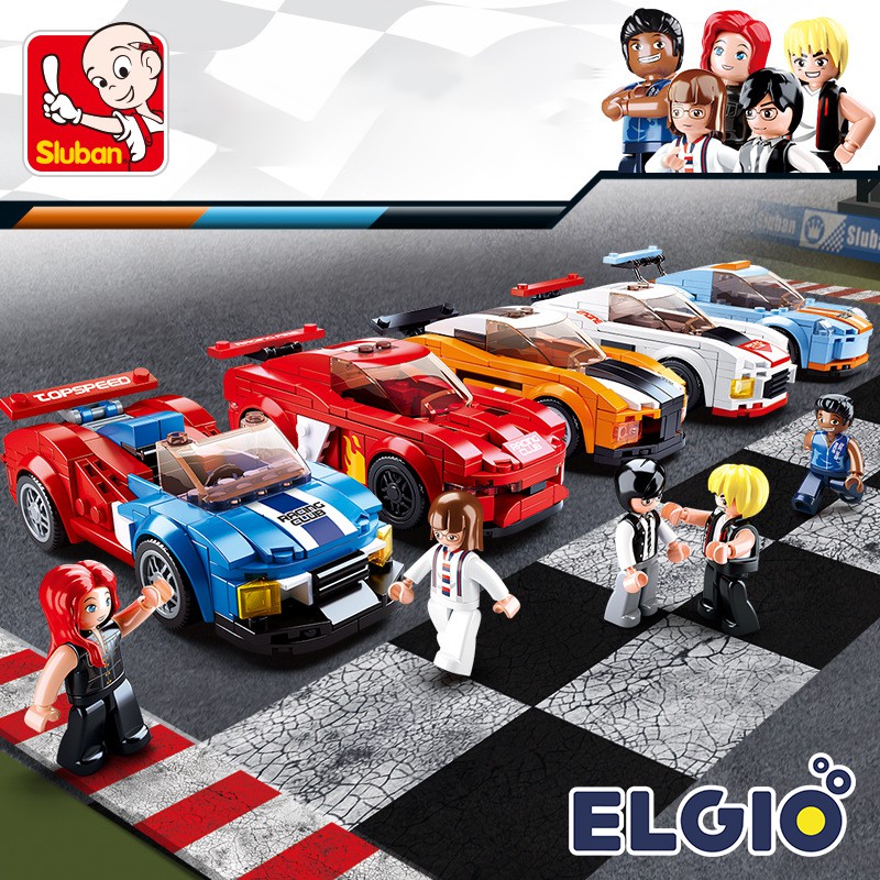 Sluban Mobil Balap Car Club Seri F1 Racing Car Bricks Block M38 B0633