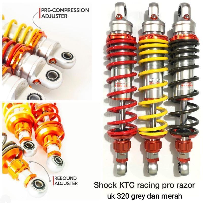 KTC racing shockbreaker ktc racing razor pro klik rebound fungsi non tabung 280mm 320mm 340mm bebek 