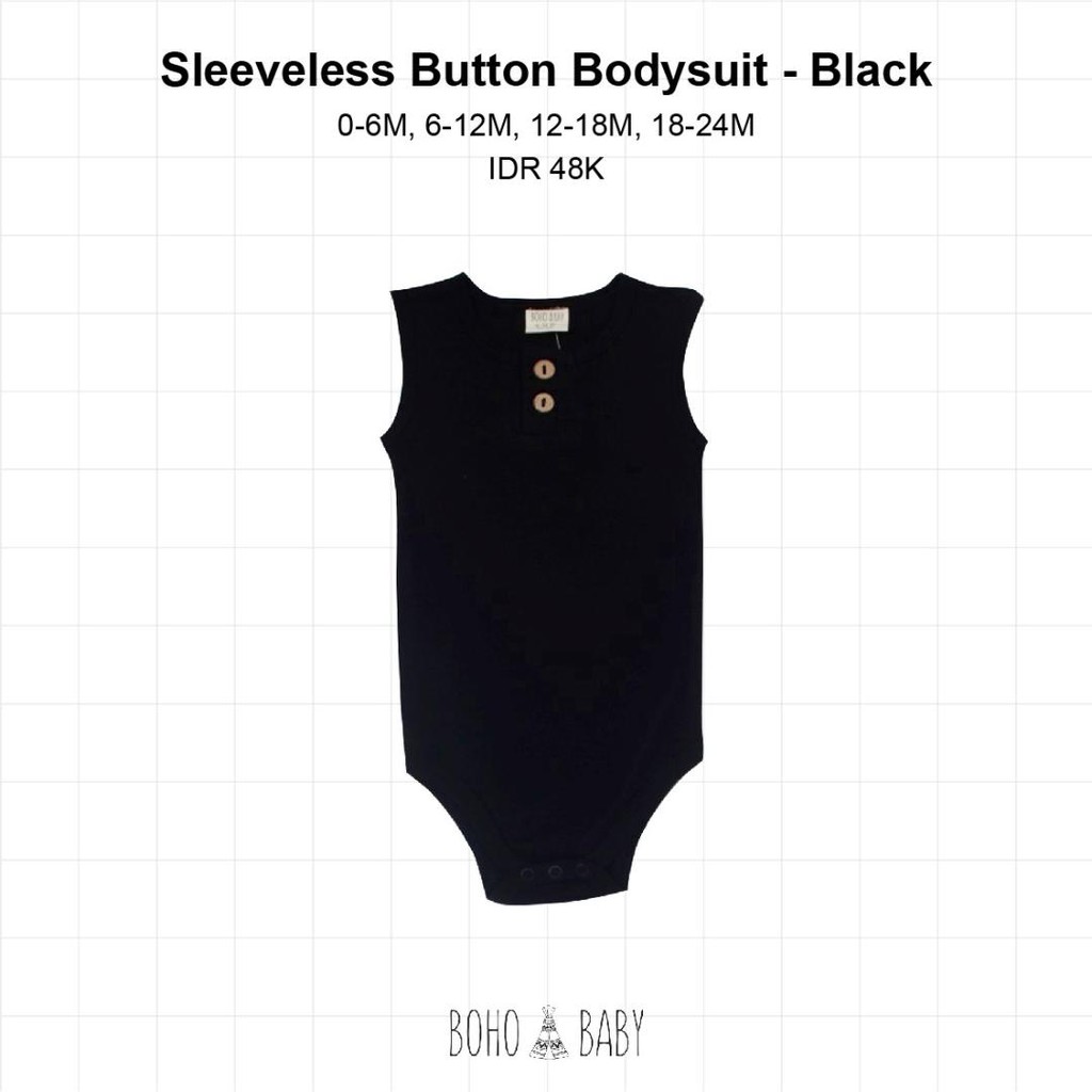 Bohopanna - Bohobaby Sleeveles Button Bodysuit 0-6M , 6-12M , 12-18M