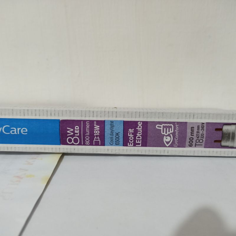 bola lampu TL LED tube t8 ecofit 8w philips