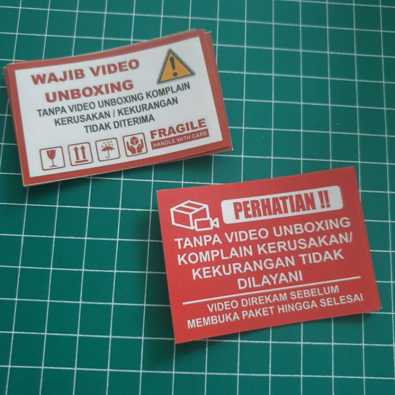 

Sticker unboxing paket wajib video