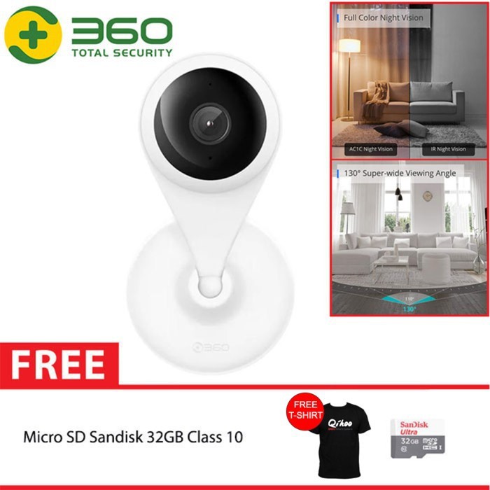 QIHOO AC1C 360 Smart IP Camera CCTV WIFI Night Vision Motion + 32GB