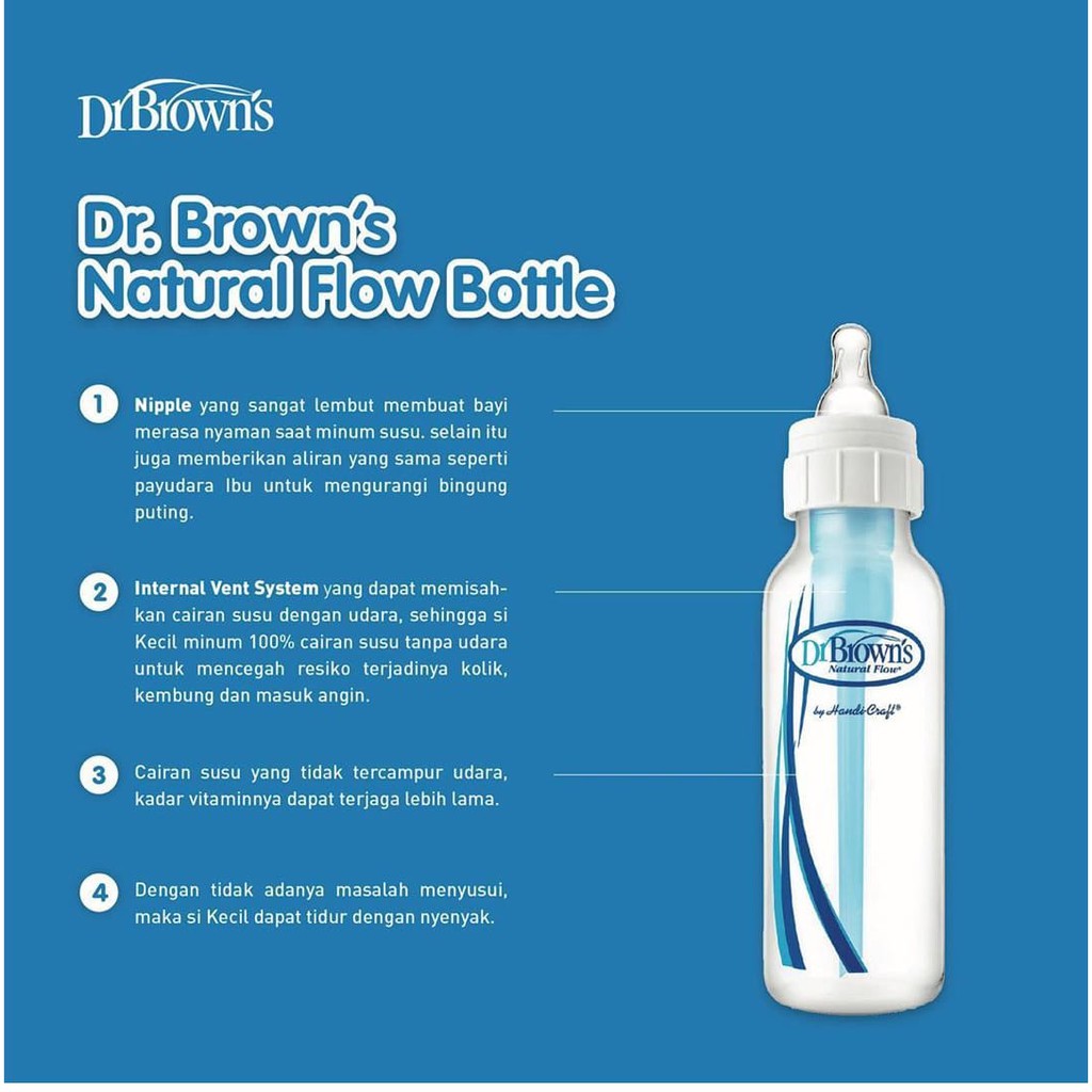 DR Brown's natural flow reduces colic 60ml-120ml - 250ml 1pcs free sikat selang