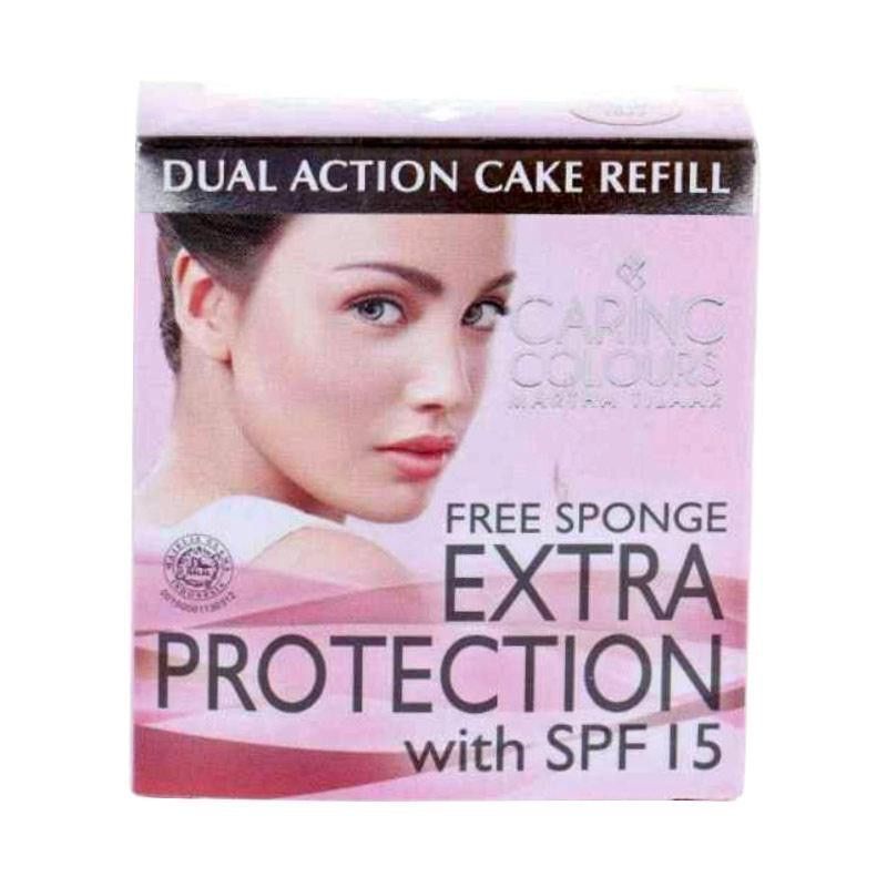 CARING Colours Extra Protection SPF 15 Dual Action Cake Refill 14 GR | Bedak