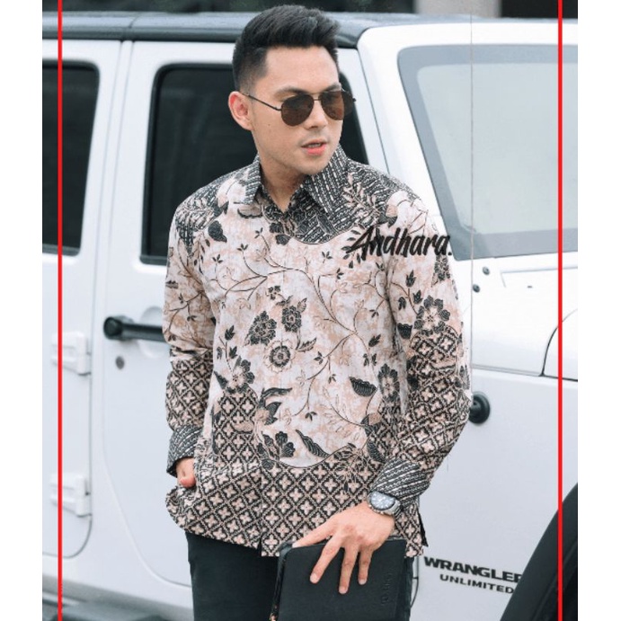 Kemeja Baju Batik Pria Lengan Panjang Slimfit Modern Premium BIMASENA1