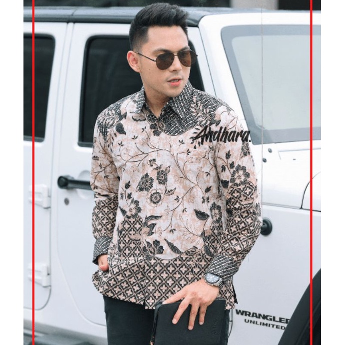 Kemeja Baju Batik Pria Lengan Panjang Slimfit Modern Premium BIMASENA1