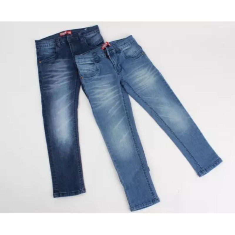 Celana Panjang Jeans Anak Perempuan Stretch Melar Anak Tanggung Cewe/Cowok 4-7Th