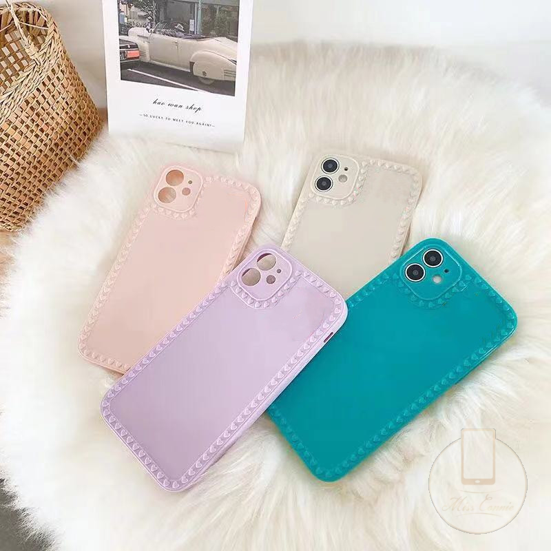 Casing iPhone 12 11 Pro Max Heart Edge Design Case iPhone 6 6S 7 8 Plus iPhone X XS XR XSMAX SE 2020 Camera Protection Square Glossy Shockproof Phone Soft TPU Case-8