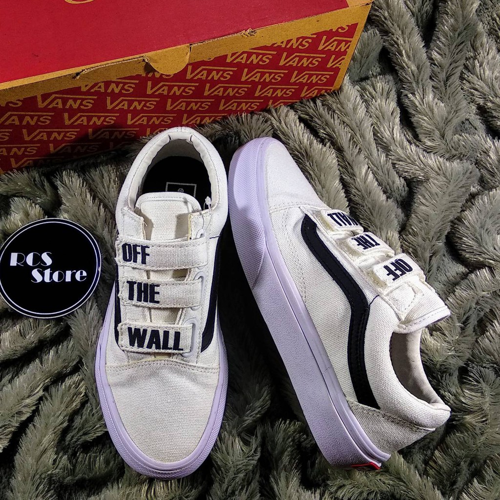 vans off the wall old skool v black & white shoes