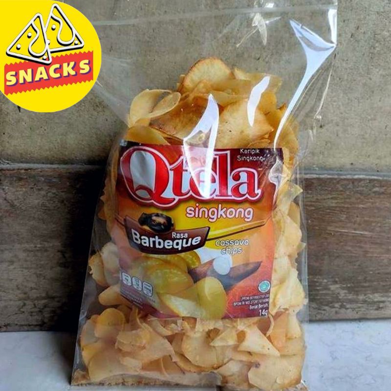 

Qtela Chips Keripik Singkong Barbeque BBQ By Indofood 250 Gram