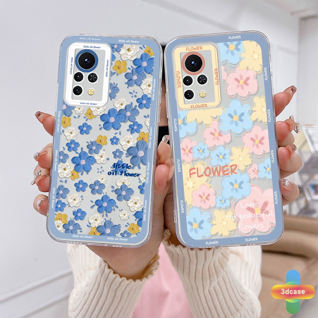 Case HP Infinix Hot 10 11 Play 10 10t 10s NFC 10i 9 Pro 10 Lite 11 Plus Hot 9 Play 11 11S NFC Infinix Smart 6 5 4 4C 5 Pro Tencno Spark 5 PRO A15 A16 A9 A5 A7 A5S Y12 Y20 Y15S Y21S A12 Shockproof little oil flower Camera Lens Protection Phone Case