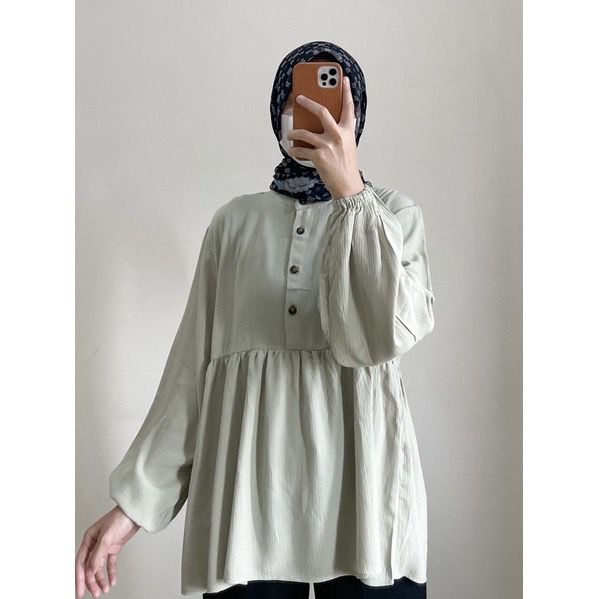 1KG MUAT 5PCS | RANIA PIYA BLOUSE RUFFLE AIRFLOW CRINKLE HITS OOTD SELEBGRAM FASHION GROSIR WANITA