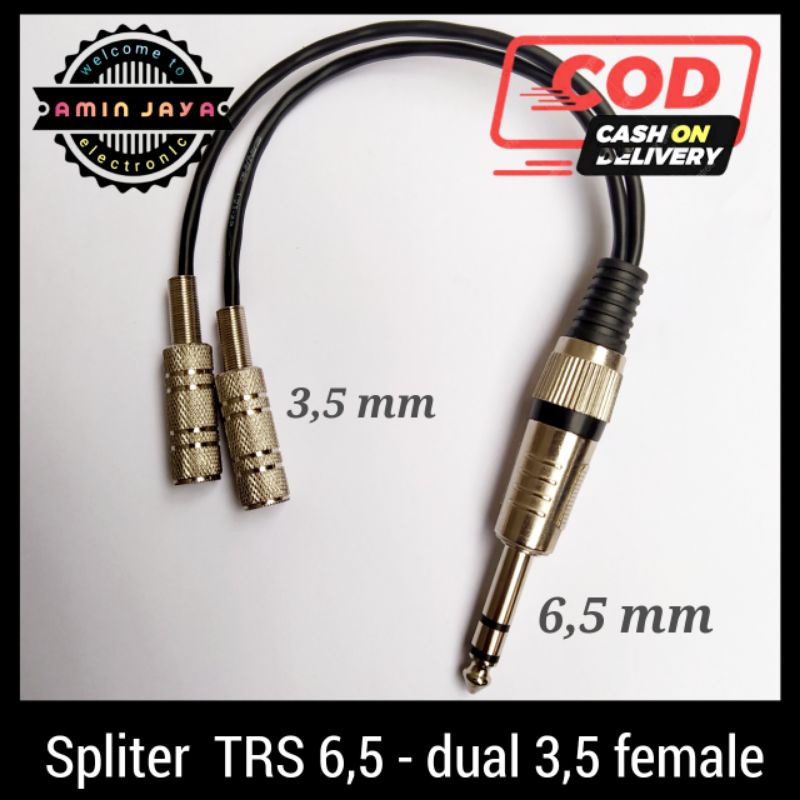 Spliter kabel jack akai stereo to dual aux 3,5 female