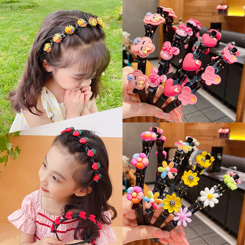 Magic789 Lovely Kids Rainbow Flower Small Braiding Clip Hair Loop Headband for Children