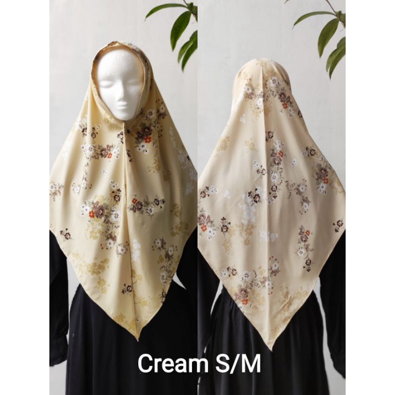 Hijab Jilbab Kerudung Khimar Segitiga Instan Motif Jumbo Syar'i