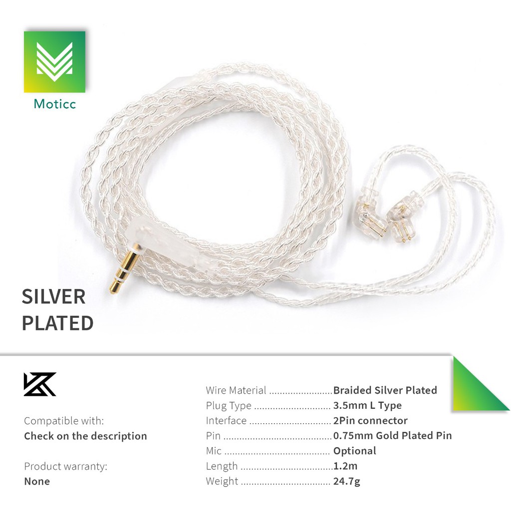 Kabel Upgrade KZ Cable Silver Cable Upgrade for KZ Earphone