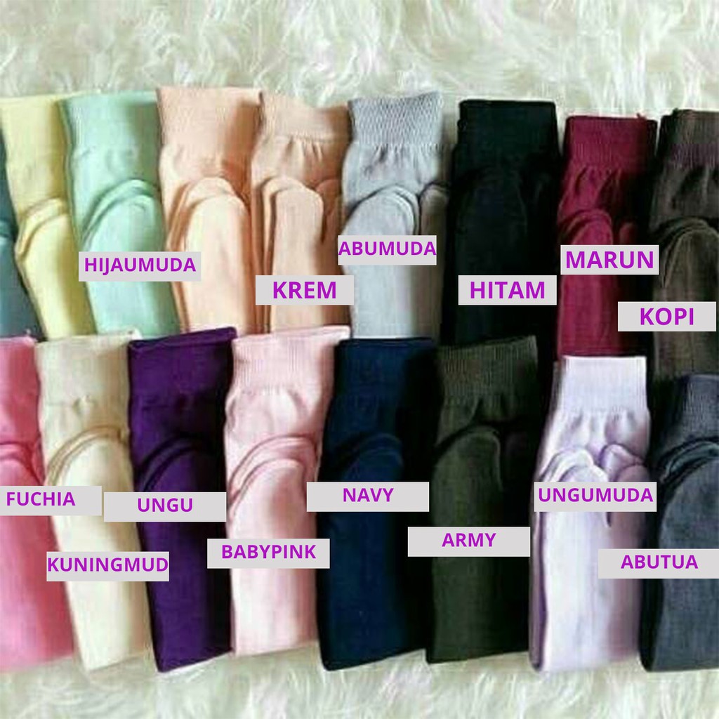 Kaos Kaki Jempol Muslimah Polos Banyak Warna