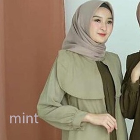 Lena Vania Baju Gamis Muslim 165 Marwah Javina Maxi Model Terbaru Moscrepe Fashion Remaja Kekinian-MINT