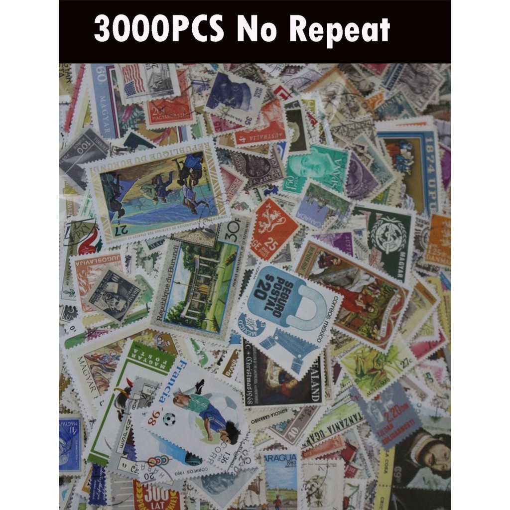 

IMPORT 3000 PCS/Lot No Repeat Postage Stamps Collections From Many Country With Postmark Stamp